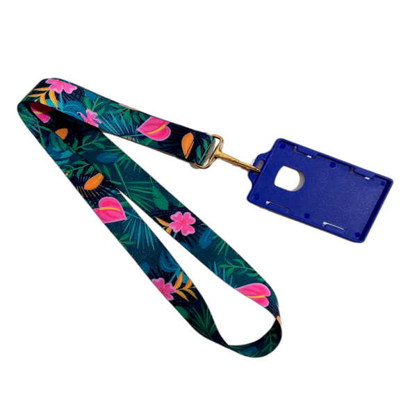 LANYARD FLORES Y LEOPARDO