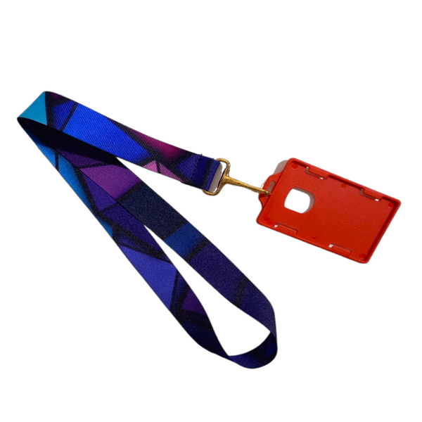 LANYARD TEXTURA CUADROS AZUL