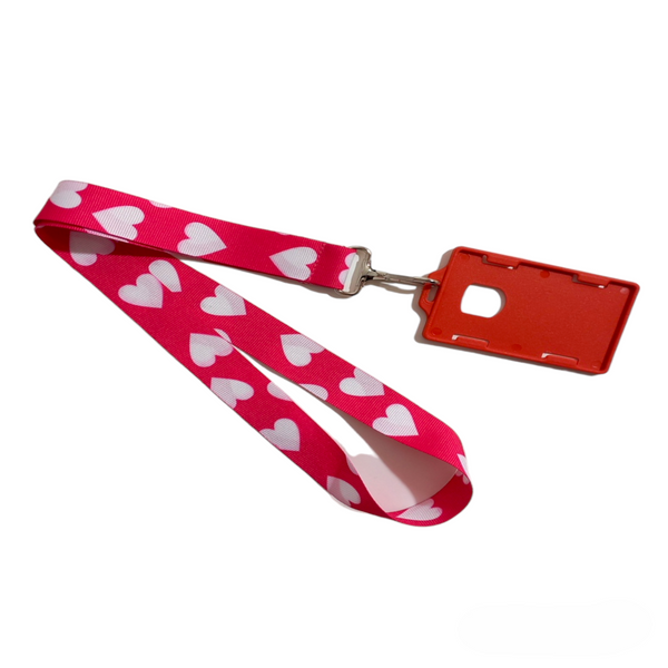 LANYARD CORAZONES FUCSIA