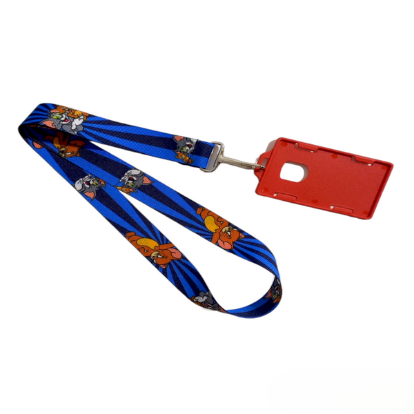 LANYARD TOM Y JERRY RAYAS AZUL