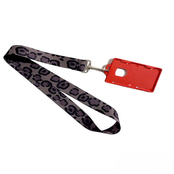 LANYARD ANIMAL PRINT GRIS CLARO